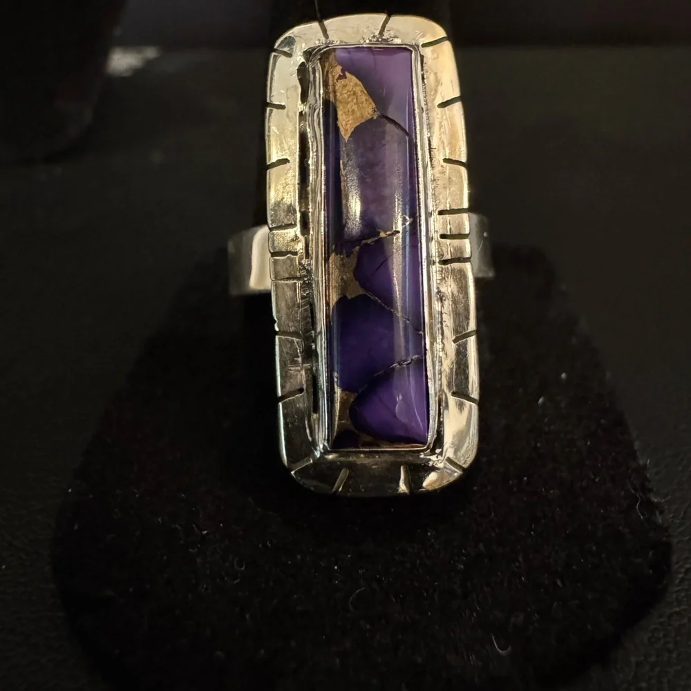 Sterling Silver and blue moon, turquoise‎ Ring size 7